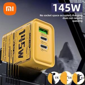 145W 3포트 고속 충전기 USB C타입 퀵 모바일 폰 EU UK 플러그 어댑터 (아이폰 16 Pro, 삼성용)
