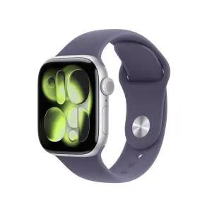 (1차예약) 애플워치 11 셀룰러 42mm 실버 알루미늄 케이스 퍼플 포그 스포츠 밴드 (SM) MF8H4KH/A