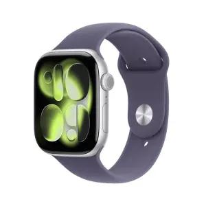 (1차예약) 애플워치 11 셀룰러 46mm 실버 알루미늄 케이스 퍼플 포그 스포츠 밴드 (SM) MFCP4KH/A