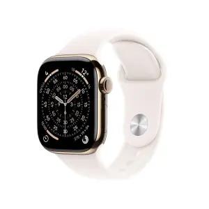 (1차예약) 애플워치 11 셀룰러 42mm 골드 티타늄 케이스 라이트 블러시 스포츠 밴드 (SM) MF8W4KH/A