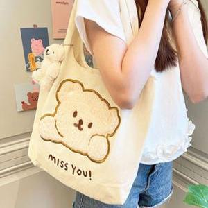 심플디자인 입체캐릭터 에코백 4종 에코토트백 데일리캔버스 가방