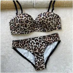 센스걸 1/2 컵 섹시 레오파드 호피 브라팬티 속옷세트