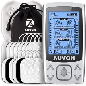 AUVON 듀얼 채널 TENS EMS 유닛 24 모드 근육 자극기