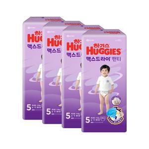 하기스 24년형 맥스드라이팬티 5단계 남아, 44매, 4개
