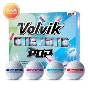 [VOLVIK] 볼빅 뉴 팝 3피스 퍼팅 트랙 골프공 1더즌 (12구) 화이트