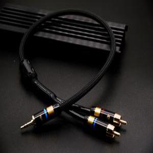 HiFi 3.5mm to 2 RCA 스테레오 Canare 오디오 케이블, 0.3M, 0.5M, 1M, 2M, 3M, 5M, AUSIK AS005
