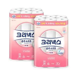크리넥스 순수소프트 메가롤 40m x 30롤 x 2 코스트코