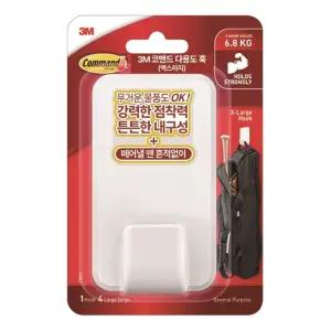 3M 코맨드 훅 행거 6 8kg 17011 훅1개 테이프4개/접착식/후크/벽부착/옷걸이/다용도/부착식/벽고정/수납