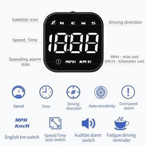 Y02AG4 헤드 업 디스플레이 LED 자동 속도계 HUD 액세서리 용 스마트 디지털 알람 GPS