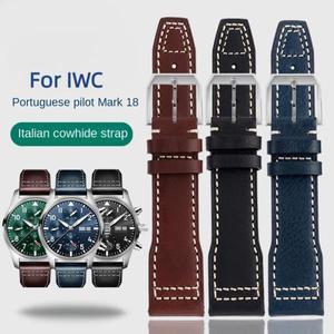 남성용 이탈리아 가죽 시계 밴드, IWC 파일럿 IW388103 IW378005/003/001 마크 18 스트랩 팔찌, 고품질, 20