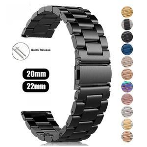 Amazfit GTS/4/2/2e/3/GTS2 Mini/GTR2/4/3/Pro stratos 금속 스테인레스 스틸 팔찌 Amazfit bip 스트랩 용 20mm/22mm 밀라노 밴드
