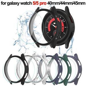삼성 갤럭시 워치 5/5 프로용 커버 및 강화 유리, 45mm, 방수 화면 보호기, PC 케이스, 5 40mm