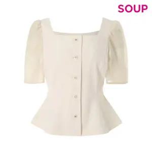 [롯데백화점]SOUP 스퀘어넥 배색 소매 플레어 블라우스 SB5TS32