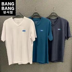 [뱅뱅] HC04 여름 남성기본 브이넥 얇은반팔 면티 남녀공용 스몰 로고 부드러운 (S37585597)