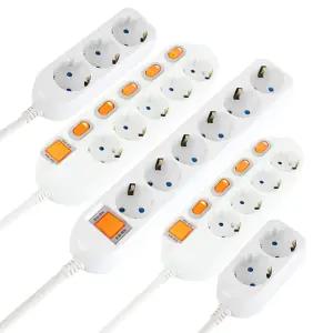 국산 16A 접지 멀티탭 절전형 개별 스위치 멀티 콘센트 2구 3구 4구 5구 6구 1.5m 3m 5m 10m 220V 코드 플러그