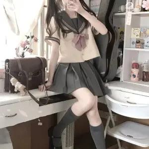 TC2 교복몰 (대여) 그레이 복고 유니폼 세라복 반팔 교복. (WFJ16H7)