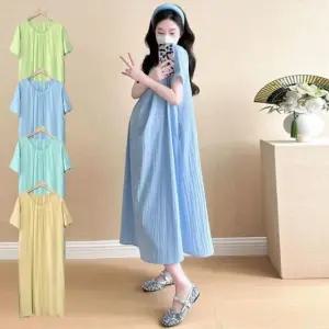 고품질 데일리 임부용 루즈핏 원피스 편안한 스타일 출산 준비 (WFJESXG)