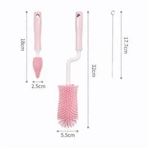 색상랜덤 실리콘 회전 젖병솔 2종세트