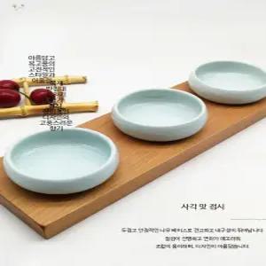 업소용 식당 레스토랑 사이드 반찬 접시 받침대 나무 3격자 랙 트레이 레스토랑용 다용도