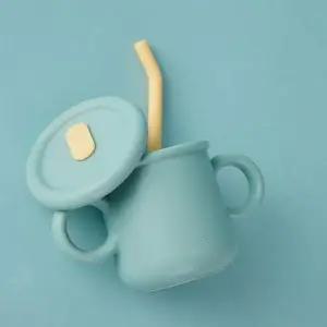 빨대컵 200ml 파랑색 리틀럽실리콘