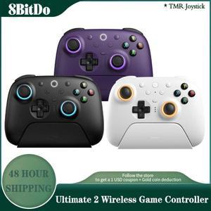 8BitDo Ultimate 2 무선 2.4G 게임 컨트롤러충전 도크 포함 PC Windows Android용 TMR 조이스틱 Bluetooth