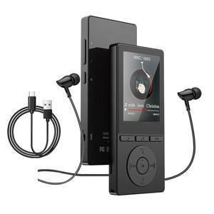 64GB MP3 플레이어(블루투스 5.3 탑재), 스포츠 러너를 위한 하이파이 사운드 음악 플레이어, 2.4인치 화면 MP3 플레이어(HD 스피커 음성 녹음기 FM 라디오 전자책 내장), 최대 128GB 확장, 이어폰 포함