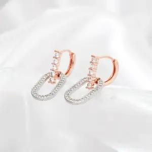 [LF2NN844_58]큐빅 드롭 원터치링 여성귀걸이 귀걸이 14K