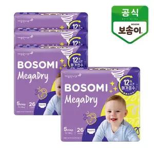[깨끗한나라]보솜이 메가드라이 남녀공용 팬티형 기저귀 특대형 26개입 4개