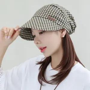 미로 체크 버킷 모자  마담 미시 중년 여성 빅사이즈 40대 50대