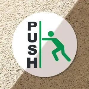 출입문 원형캐주얼 안내 판넬 스티커(PUSH) G