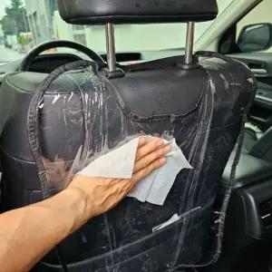 자동차 뒷자석 오염방지 투명 킥매트 2P 킥매트 차시트커버 등받이오염방지 뒷자석비닐커버