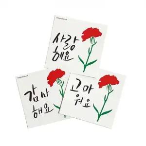 캘리그라피 어버이날 스승의날 카네이션 감사 카드