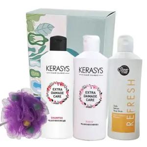 케라시스 샴푸180ml+린스180ml+바디워시 180ml+샤워볼
