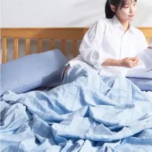 시원한 여름 홑이불 초경량 시어서커 블루 특대형 침대 이불