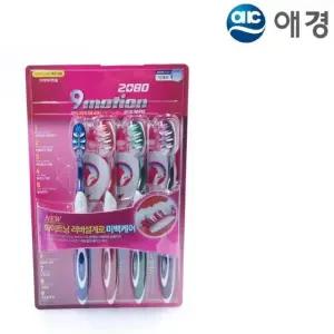 ksr 애경 2080 나인모션 화이트 칫솔 4개입 미세모 (WFJLOQY)