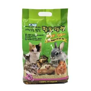 [애니몰파크]소동물 우드펠렛 5L 1개 펄프펠렛 베딩 햄스터 토끼 고슴도치 용품