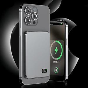 MagSafe용 초박형 보조베터리, 자기 무선 고속 충전 LED 디스플레이 iPhone용 휴대용 배터리 Samsung Airpo