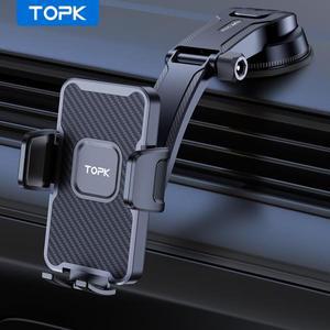 차량용 TOPK 휴대폰 거치대, 대시보드 및 에어 벤트 마운트, 아이폰, 삼성, 안드로이드 호환, 2-in-1