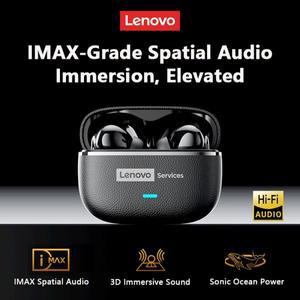 Lenovo LE208 TWS Bluetooth 6.0 무선 가죽 이어폰 스테레오 ENC 소음 차단 헤드폰 38ms 낮은 대기 시간 게