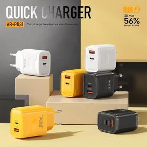 USB PD 35W 충전기 C 고속 듀얼 포트 어댑터 타입 퀵차지 3.0 벽면 전원 (아이폰, 샤오미, 삼성용)