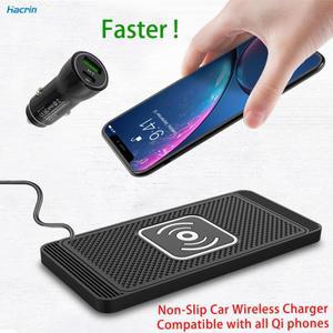 iPhone 15 14 Pro Max 용 무선 충전기 Samsung Galaxy S23 Xiaomi Huawei 고속 미끄럼 방지 패드 차량용