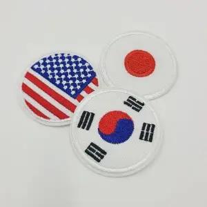 열접착 한국 미국 일본 국기 자수 와펜 (WFJTT5Q)