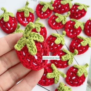 딸기 천 페이스트 수제 크로 셰  니트 아플리케 패치워크 바느질 재봉 악세사리 DIY 원사 5x3cm87130개