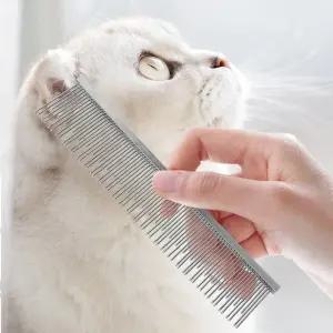 애완동물 털 제거 빗 강아지 고양이 일자빗 미용 브러시 관리 도구 (WFJUS7A)