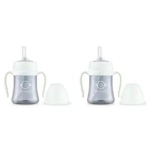 그로미미 빨대컵 휴대용 원터치 물병 화이트 200ml