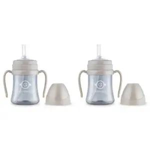 그로미미 빨대컵 휴대용 원터치 물병 베이지 200ml