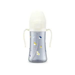그로미미 돌아기 우유 빨대컵 자기주도 화이트 300ml