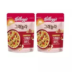 [대용량]켈로그 크랜베리 아몬드 그래놀라, 1200g, 2개