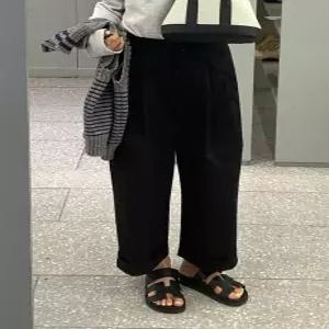 MADE 어반 투턱 세미크롭 뒷밴딩 팬츠 (2color)