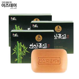 인산죽염 인산비누 100g 3개 9회죽염 황토 유근피 함유된 죽염소금비누